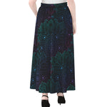 Purple And Teal Mandala Print Chiffon Maxi Skirt