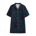 Purple And Teal Mandala Print Cotton Hawaiian Shirt