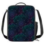 Purple And Teal Mandala Print Crossbody Lunch Bag