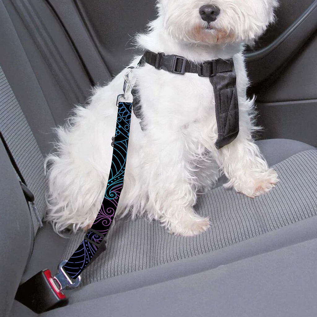 Purple And Teal Mandala Print Dog Seat Belt