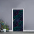 Purple And Teal Mandala Print Door Sticker