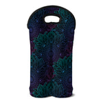 Purple And Teal Mandala Print Double Neoprene Wine Tote