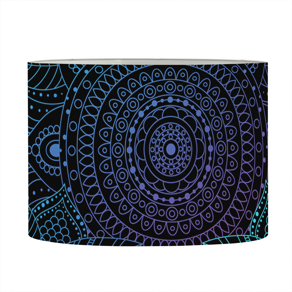 Purple And Teal Mandala Print Drum Lamp Shade