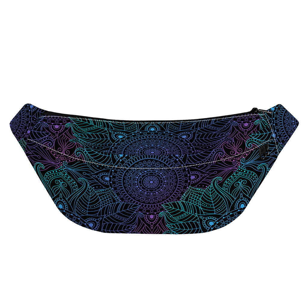Purple And Teal Mandala Print Fanny Pack