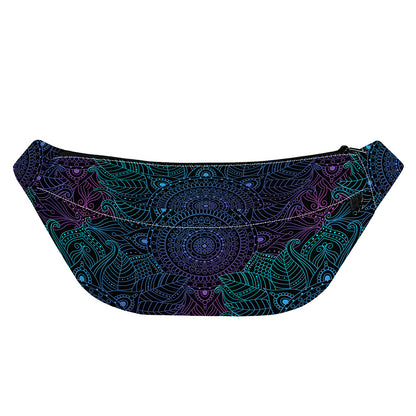 Purple And Teal Mandala Print Fanny Pack