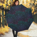 Purple And Teal Mandala Print Foldable Umbrella