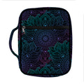 Purple And Teal Mandala Print Front Pocket Bible Bag