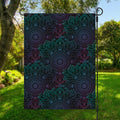 Purple And Teal Mandala Print Garden Flag