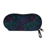 Purple And Teal Mandala Print Glasses Case