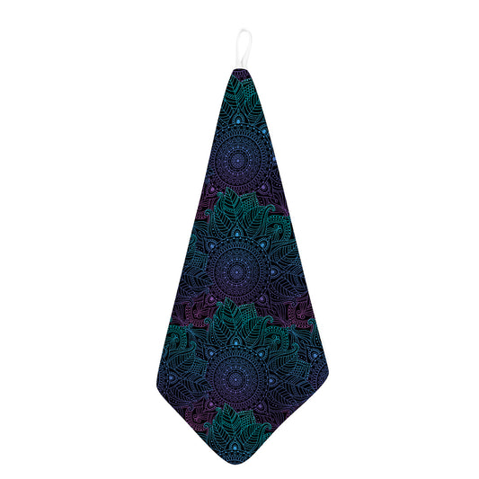 Purple And Teal Mandala Print Hand Towel