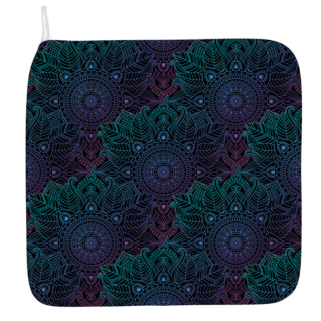 Purple And Teal Mandala Print Hand Towel