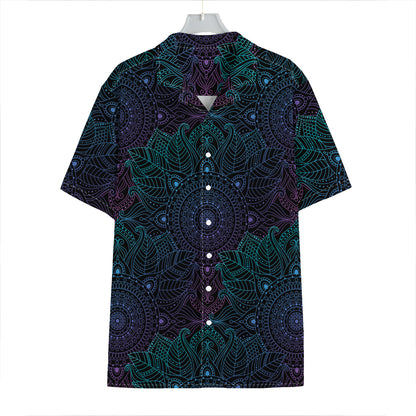 Purple And Teal Mandala Print Hawaiian Shirt