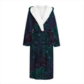 Purple And Teal Mandala Print Hooded Bathrobe