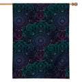 Purple And Teal Mandala Print House Flag