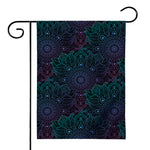 Purple And Teal Mandala Print House Flag