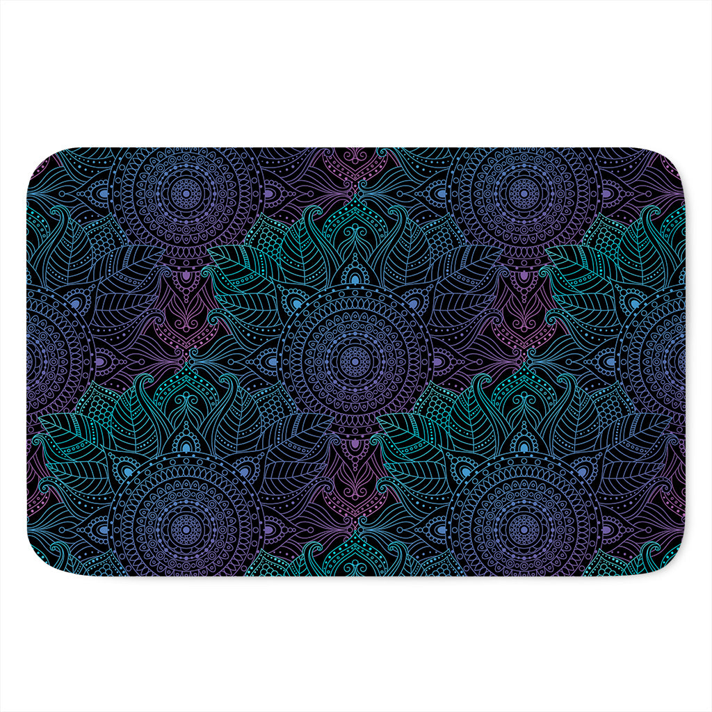Purple And Teal Mandala Print Indoor Door Mat