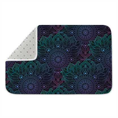 Purple And Teal Mandala Print Indoor Door Mat