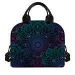 Purple And Teal Mandala Print Insulated Lunch Bag