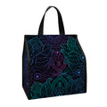 Purple And Teal Mandala Print Insulated Lunch Tote