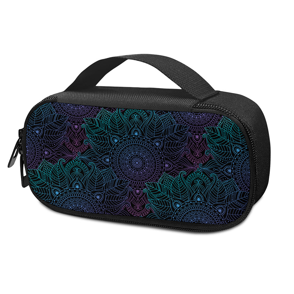 Purple And Teal Mandala Print Insulin Cooler Travel Case