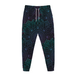 Purple And Teal Mandala Print Jogger Pants