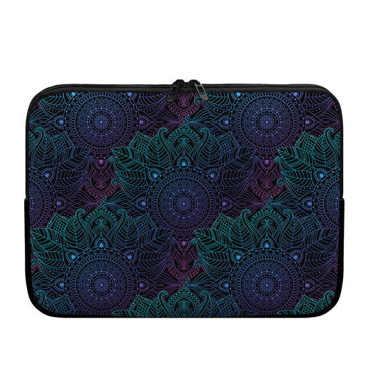 Purple And Teal Mandala Print Laptop Sleeve