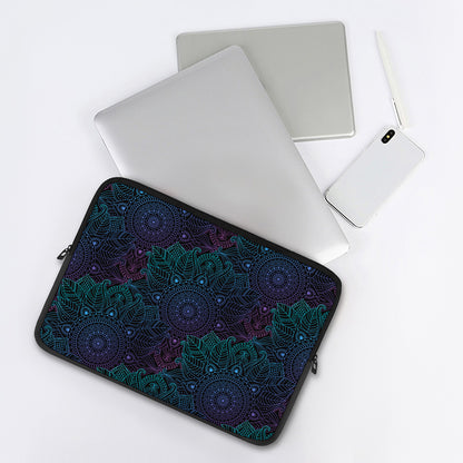 Purple And Teal Mandala Print Laptop Sleeve