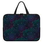 Purple And Teal Mandala Print Laptop Sleeve With Handle