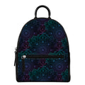 Purple And Teal Mandala Print Leather Backpack