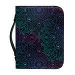 Purple And Teal Mandala Print Leather Bible Cover