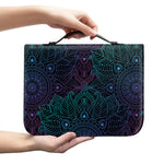 Purple And Teal Mandala Print Leather Bible Cover