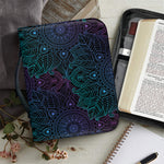 Purple And Teal Mandala Print Leather Bible Cover