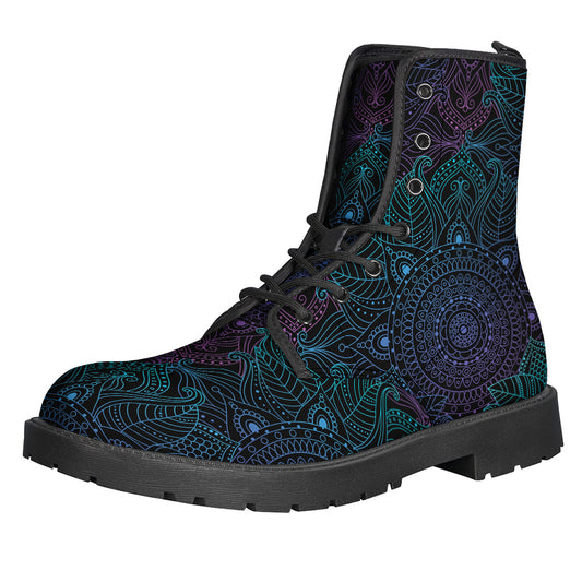 Purple And Teal Mandala Print Backpack