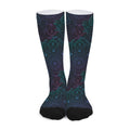 Purple And Teal Mandala Print Long Socks