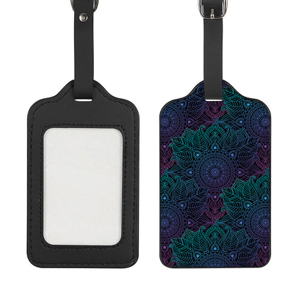 Purple And Teal Mandala Print Luggage Tag
