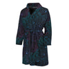 Purple And Teal Mandala Print Men's Bathrobe