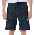 Purple And Teal Mandala Print Men's Beach Shorts