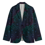 Purple And Teal Mandala Print Men's Blazer