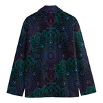 Purple And Teal Mandala Print Men's Blazer