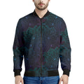 Purple And Teal Mandala Print Men's Bomber Jacket