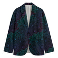 Purple And Teal Mandala Print Men's Cotton Blazer
