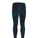 Purple And Teal Mandala Print Men's leggings