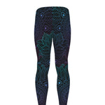 Purple And Teal Mandala Print Men's leggings