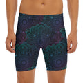 Purple And Teal Mandala Print Men's Long Boxer Briefs
