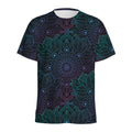 Purple And Teal Mandala Print Men's Athletic T-Shirt