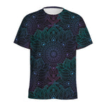 Purple And Teal Mandala Print Men's Sports T-Shirt