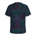 Purple And Teal Mandala Print Men's Sports T-Shirt