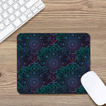 Purple And Teal Mandala Print Mouse Pad