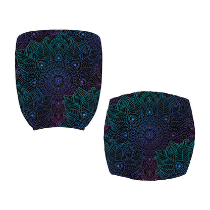 Purple And Teal Mandala Print Office Chair Cover
