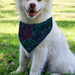 Purple And Teal Mandala Print Over The Collar Dog Bandana